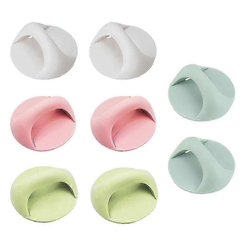 8Pcs Adhesive Door Knobs Punching Free Cupboard Pull Handles Wardrobe Handles