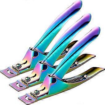 3 Stück falscher Nagelknipser Acryl Nagelspitzen Cutter rostfreier Edelstahl Nägel Knipser Kit Nagelfänger Trimmer Maniküre Werkzeug für künstliches Gel