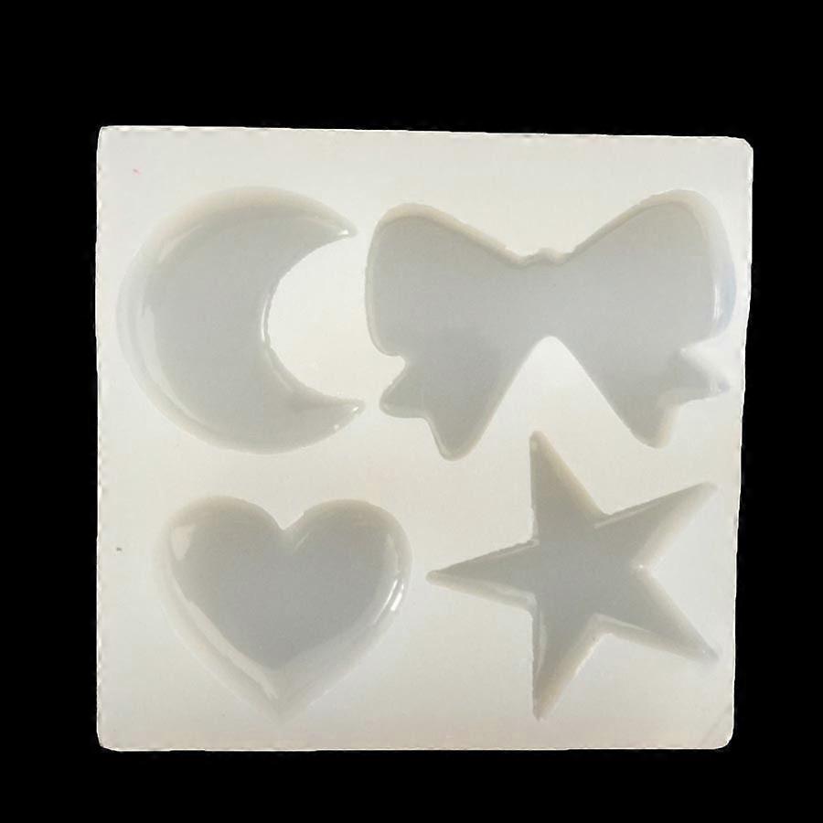 Love star moon bow shape drop gum mold - 1PC