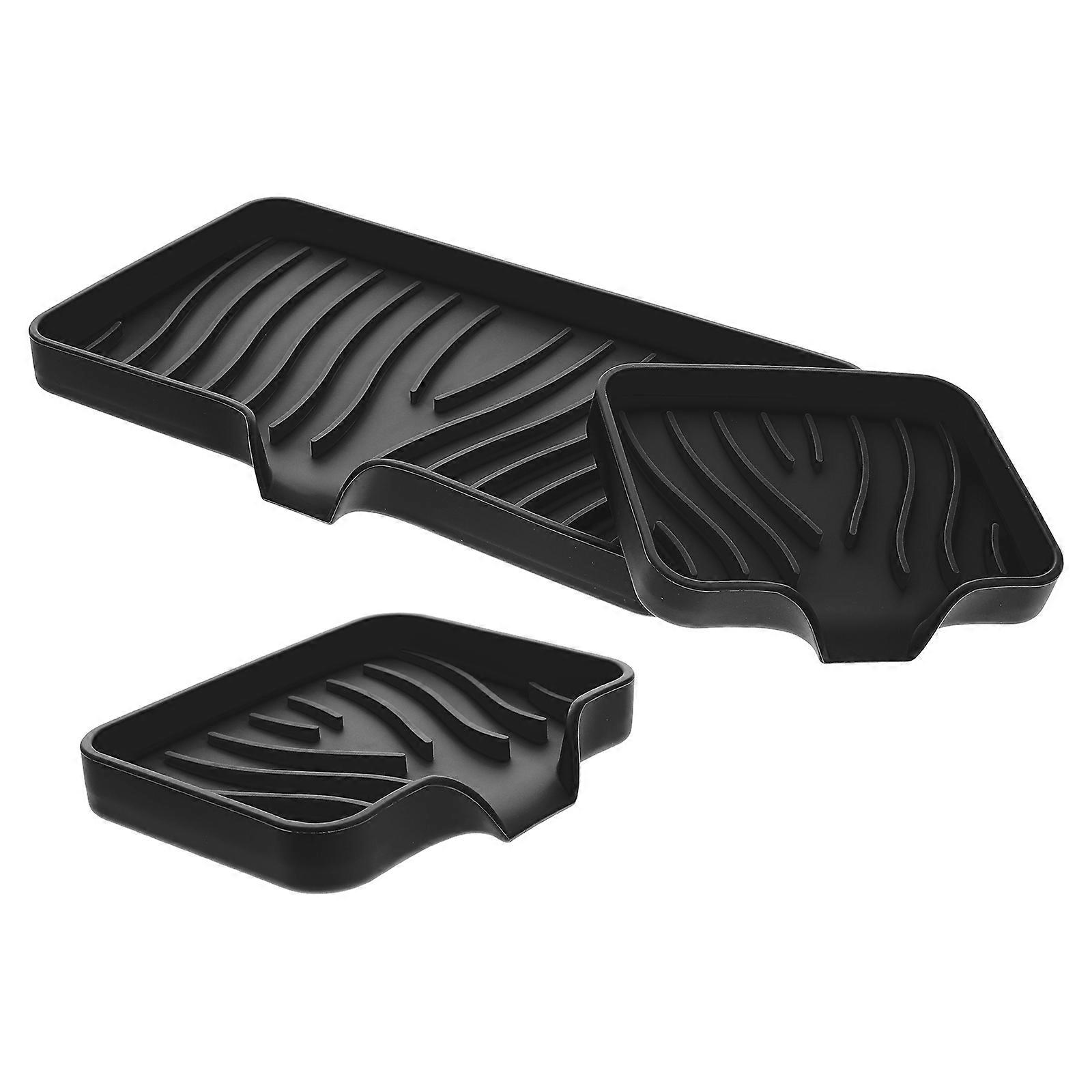 Self Draining Silicone Soap Dish for Bathroom Use 3Pcs Set