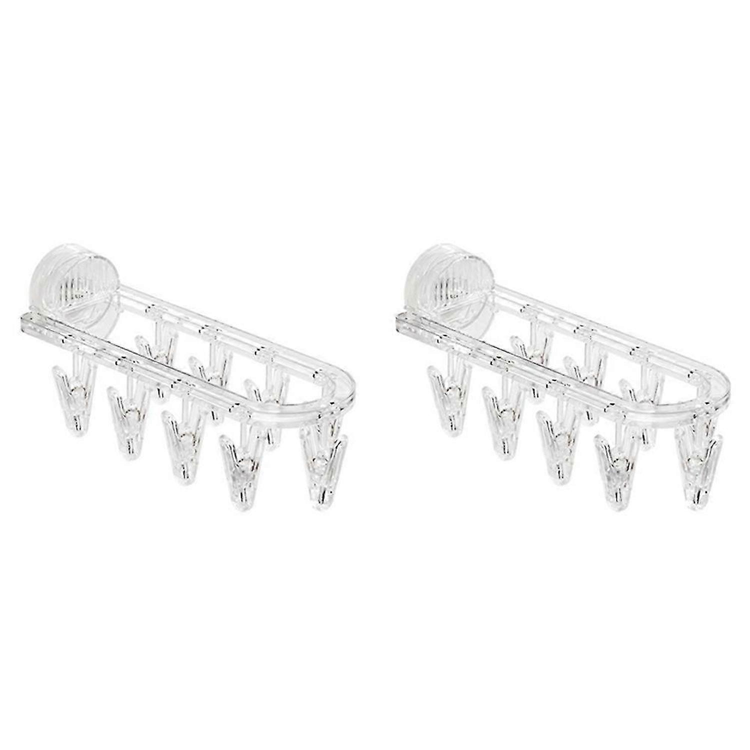 2PC Bathroom Suction Cup Drying Rack Folding Socks Drying Rack,B
