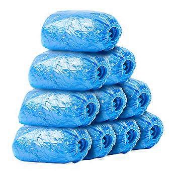 50 Pairs Waterproof Disposable Shoe Covers Blue AntiSlip Plastic Boot Covers for Home and Office