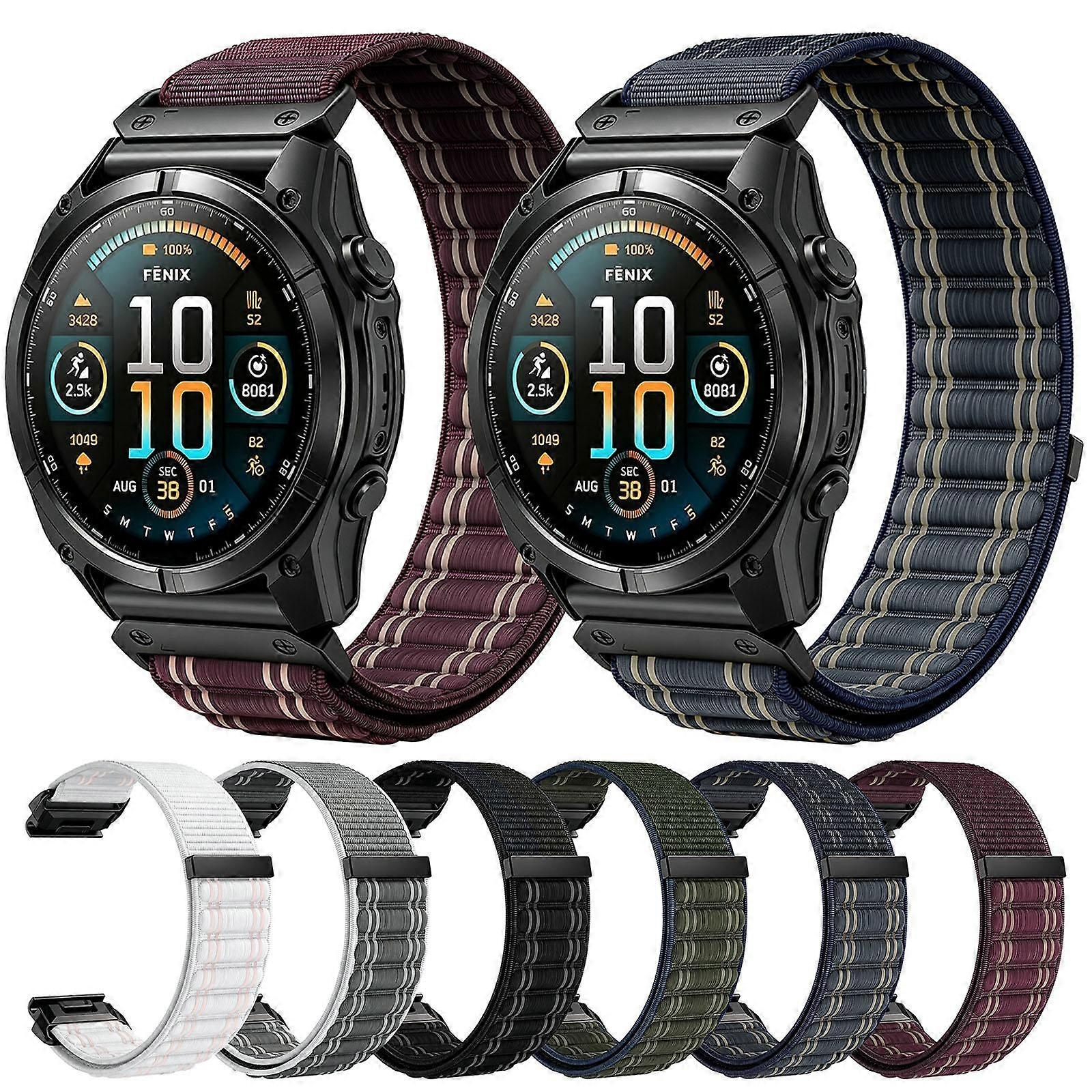 Wavy Patterned Nylon Woven Hook and Loop Fastener Watch Band