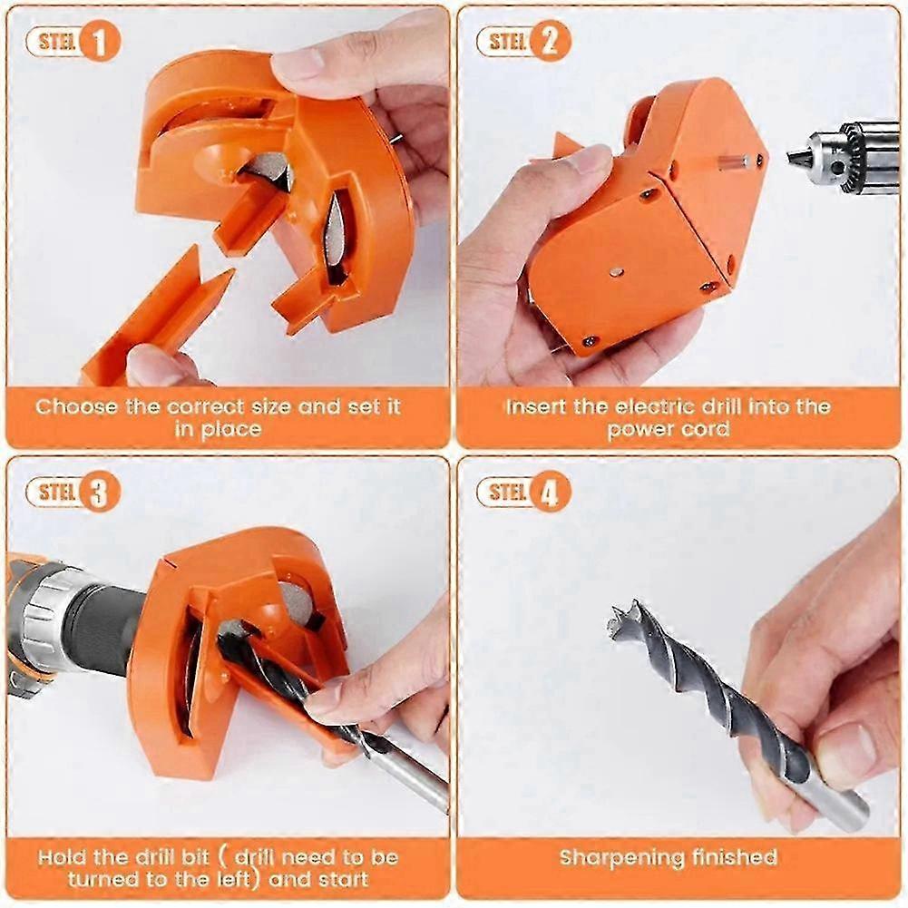 Multi-Functional Drill Bit Sharpener Tool with 12 Pcs Grinding Wheels