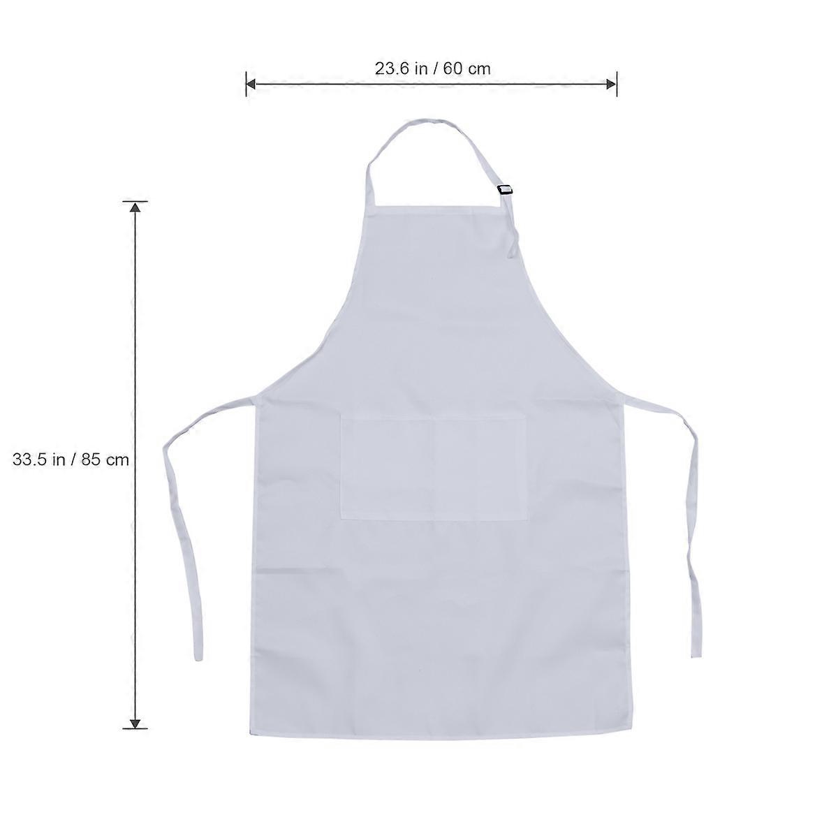 Bib Chef Apron White with Adjustable Neck Strap for Restaurant Use
