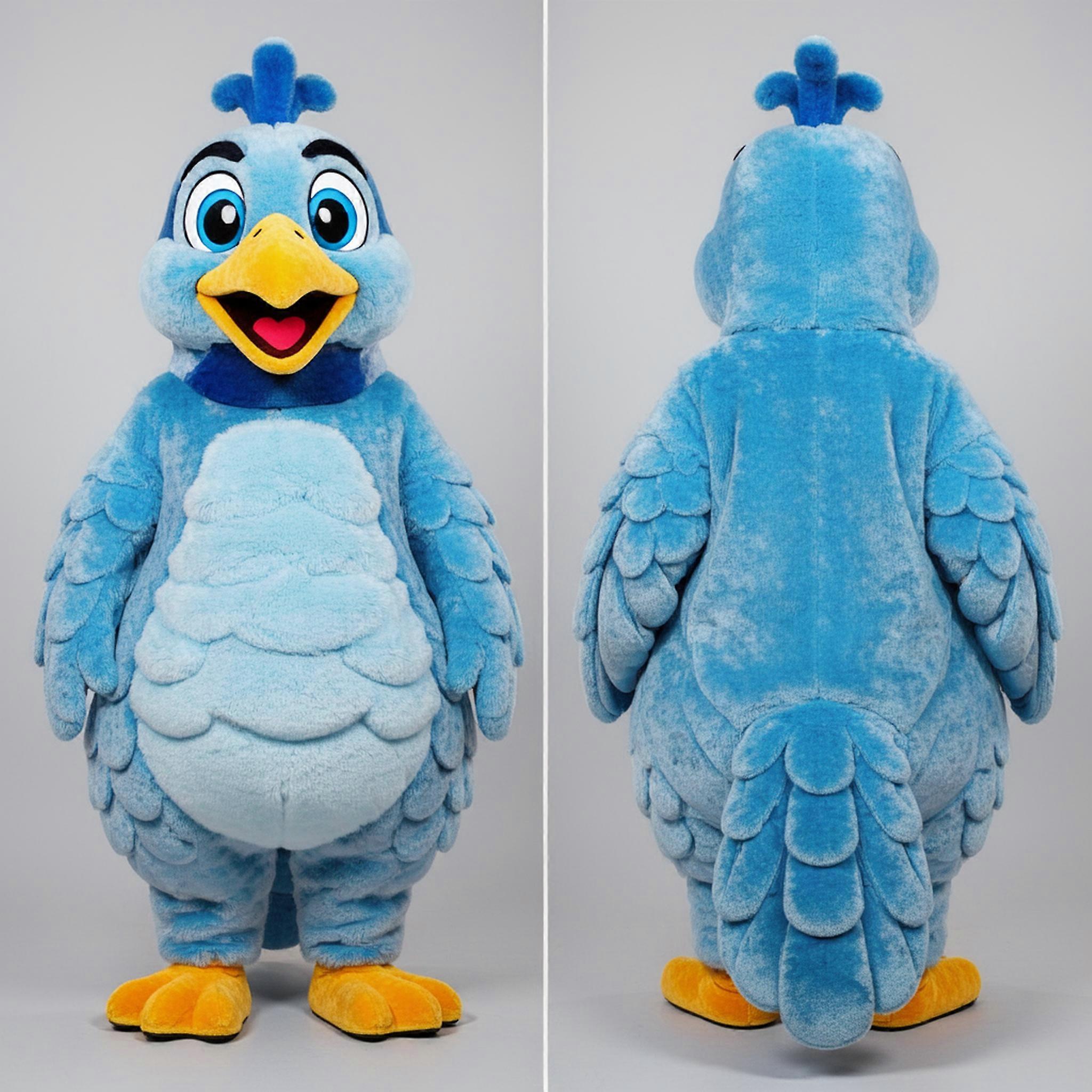 MASTICOT Sky Blue Velvety Feather Pheasant Mascot