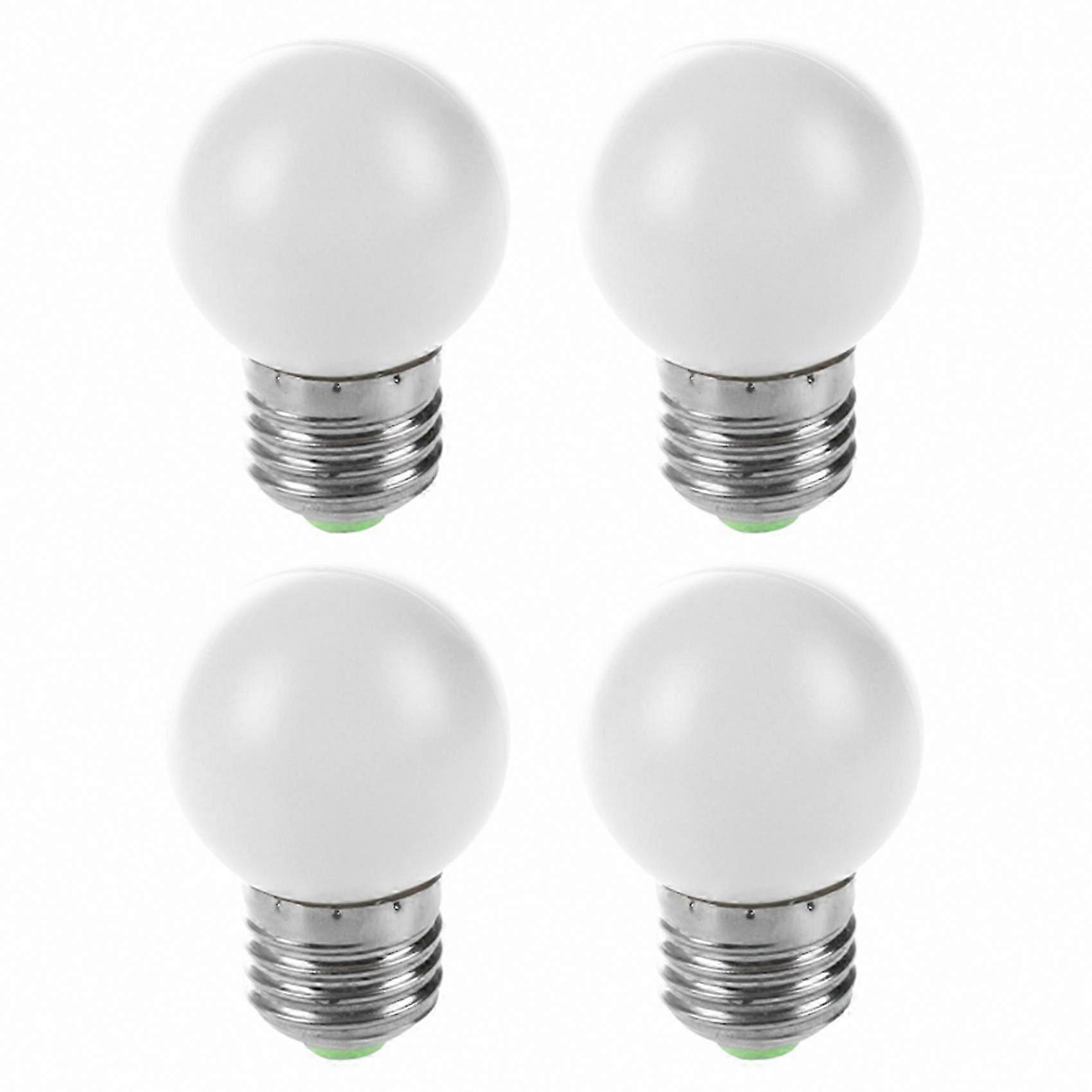 4X E27 LED Light Bulb, Plastic, White, 0.5W