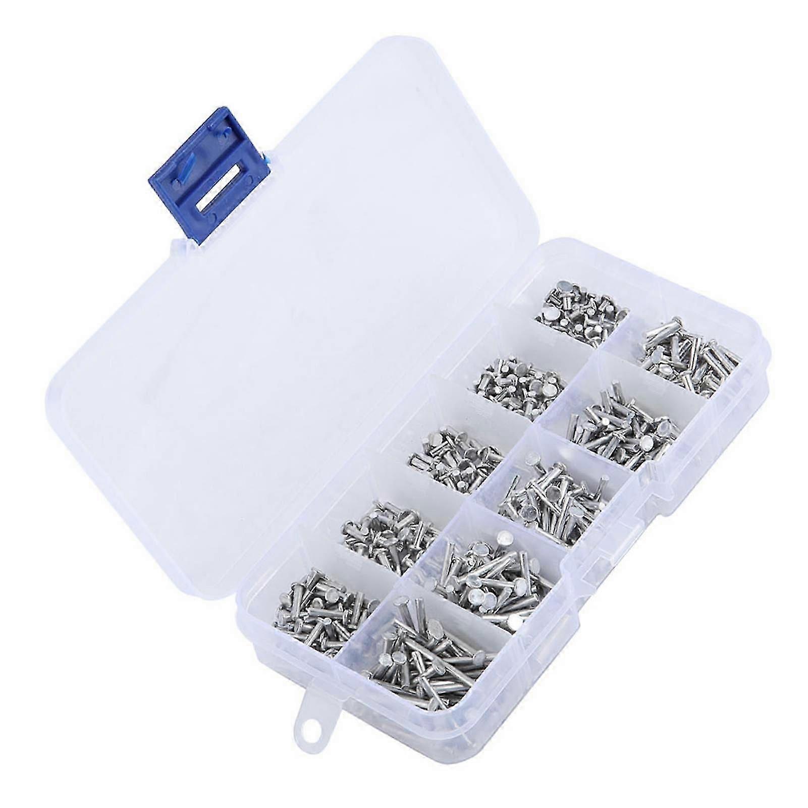 500pcs M2 Flat Head Aluminum Rivets Flat Head Solid Rivet 3mm-18mm Length