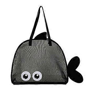 Mesh Beach Bag - Cartoon Fish Shape Breathable - for Toys & Swimwear & Snacks