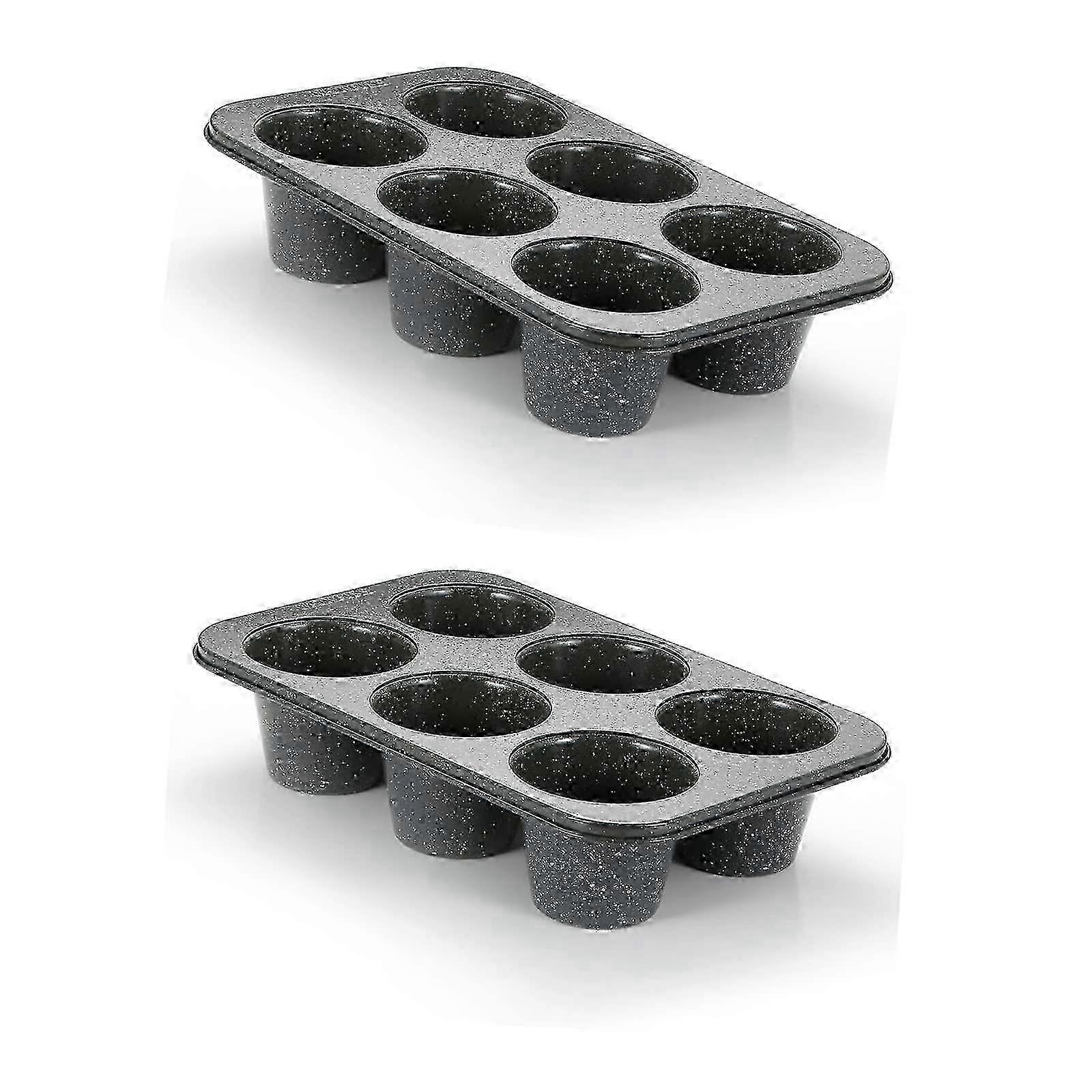 2 PCS Deep Jumbo Muffin Pan 6 Cup