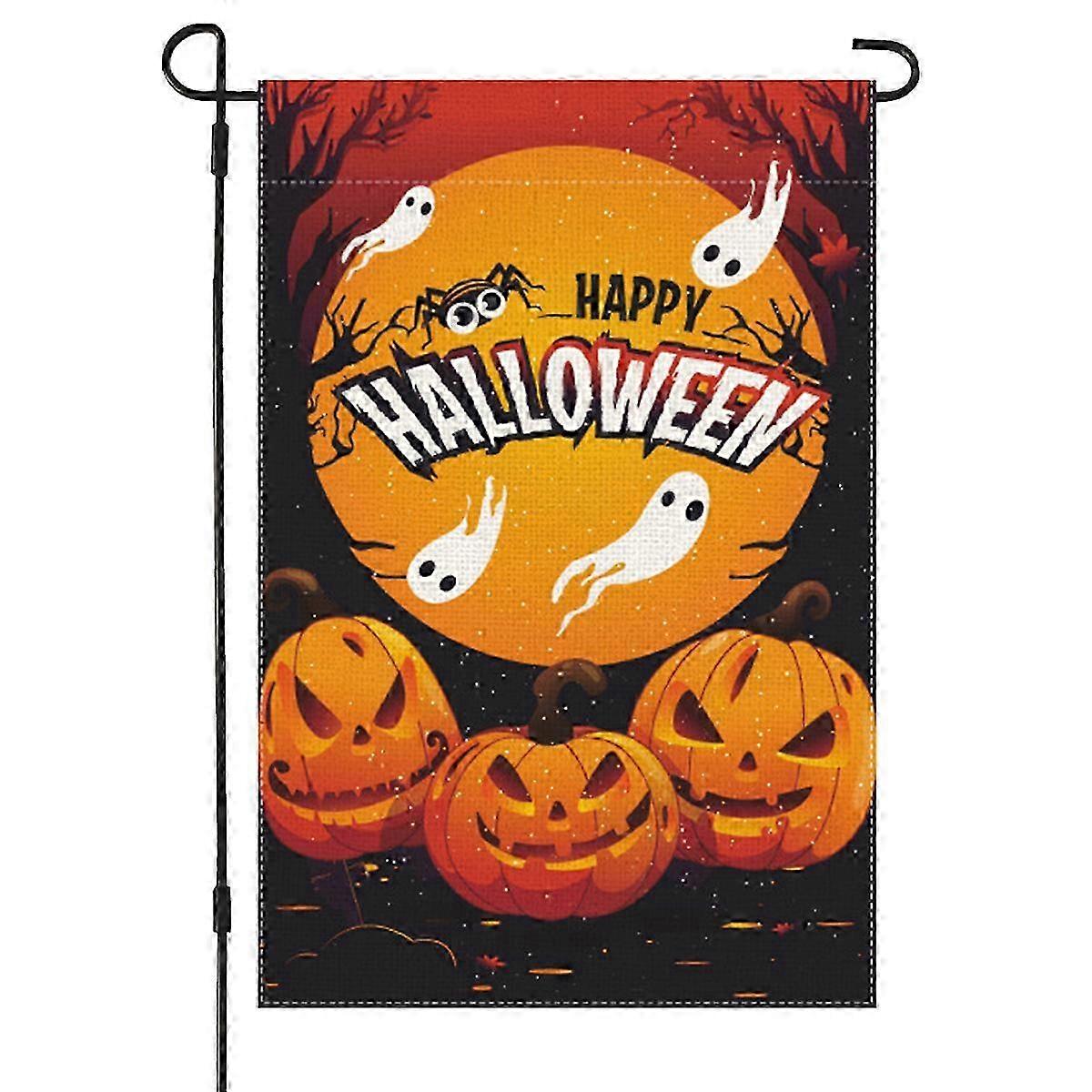 Burlap Halloween Garden Flag