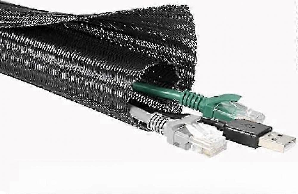 Meter - CABLE JACKET - cable management - Cable Management - Diameter 13MM - Cable protector - black - Cable management compatible with Computers - st