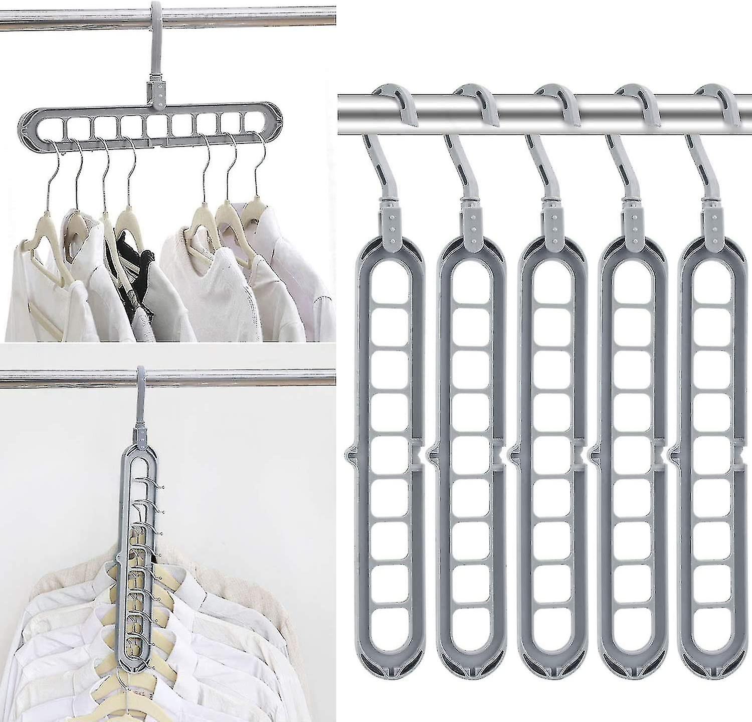 Clothes Hanger Space-saving, 5 Pcs Multi Hanger Organizer