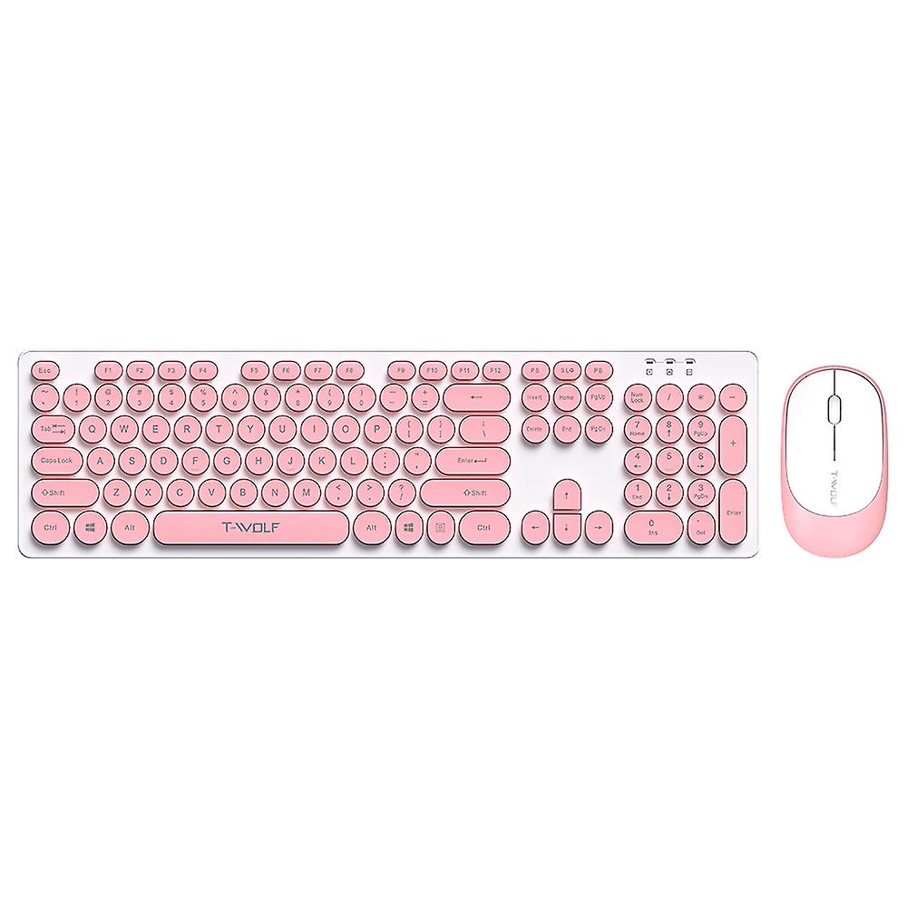 2.4g Wireless Keyboard Mouse Combo Retro Punk Round Keycap