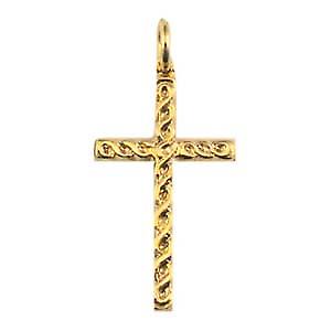 9ct Gold 29x17mm embossed Celtic knot design Cross