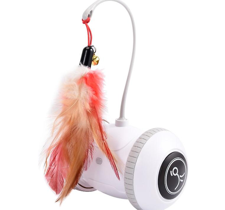 Pxcl Rechargeable Irregular Movement Robot Interactive Cat Toy With Feather, Led Lights, 360 Degree Rotation And Sensor Mode For Indoor Floors And Car