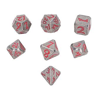 7pcs Polyedr-Würfel Tragbare Exquisite Weihnachtsfeier Leuchtende Metallwürfel für Karten-Rollenspiel