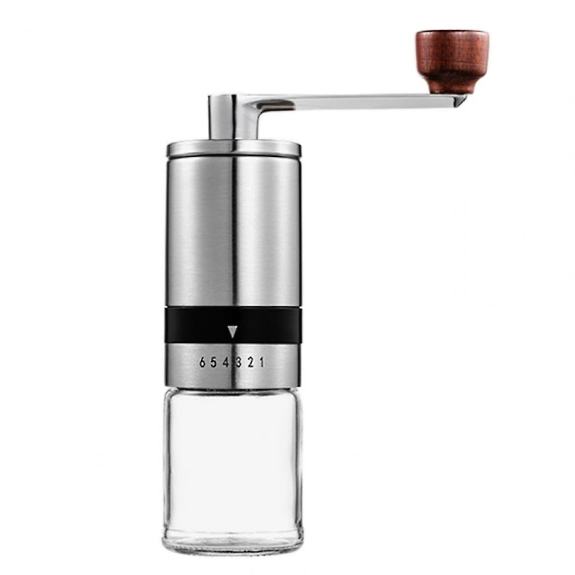 Macinacaffè manuale macinacaffè fabbrica con bava in ceramica 6 manovella regolabile Macinacaffè manuale (argento)