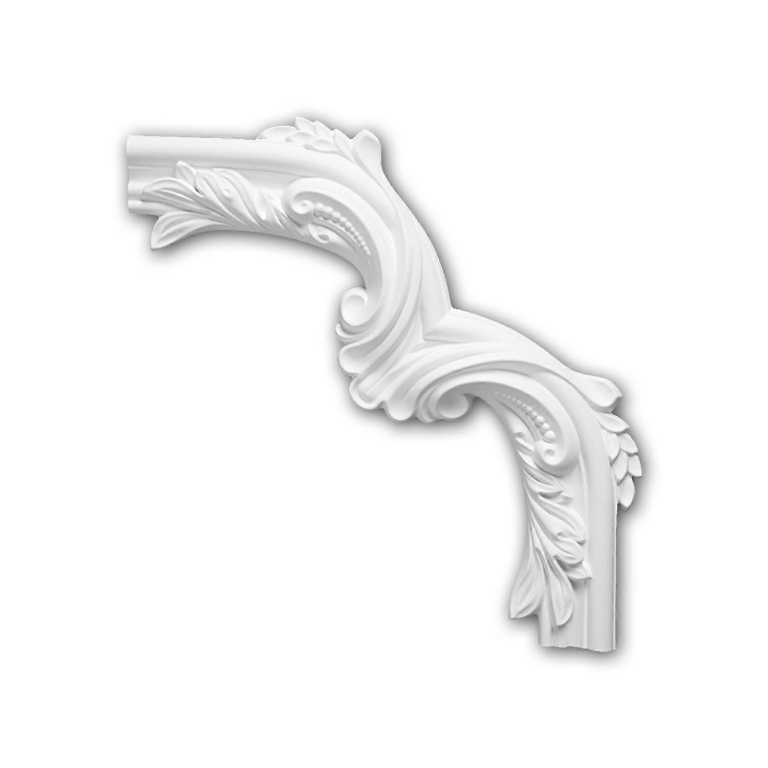 Profhome Decor 1 x Corner element 152400 Profhome white Rigid polyurethane foam pre-primed lightweight, sturdy, dimensional