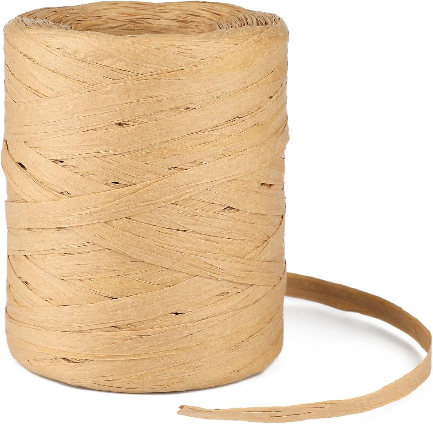 Multicolored raffia paper ribbon, natural, 250 m