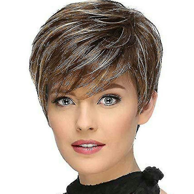 Femmes Garçon Coupé Courte Couche Pixie Cheveux raides Perruques synthétiques