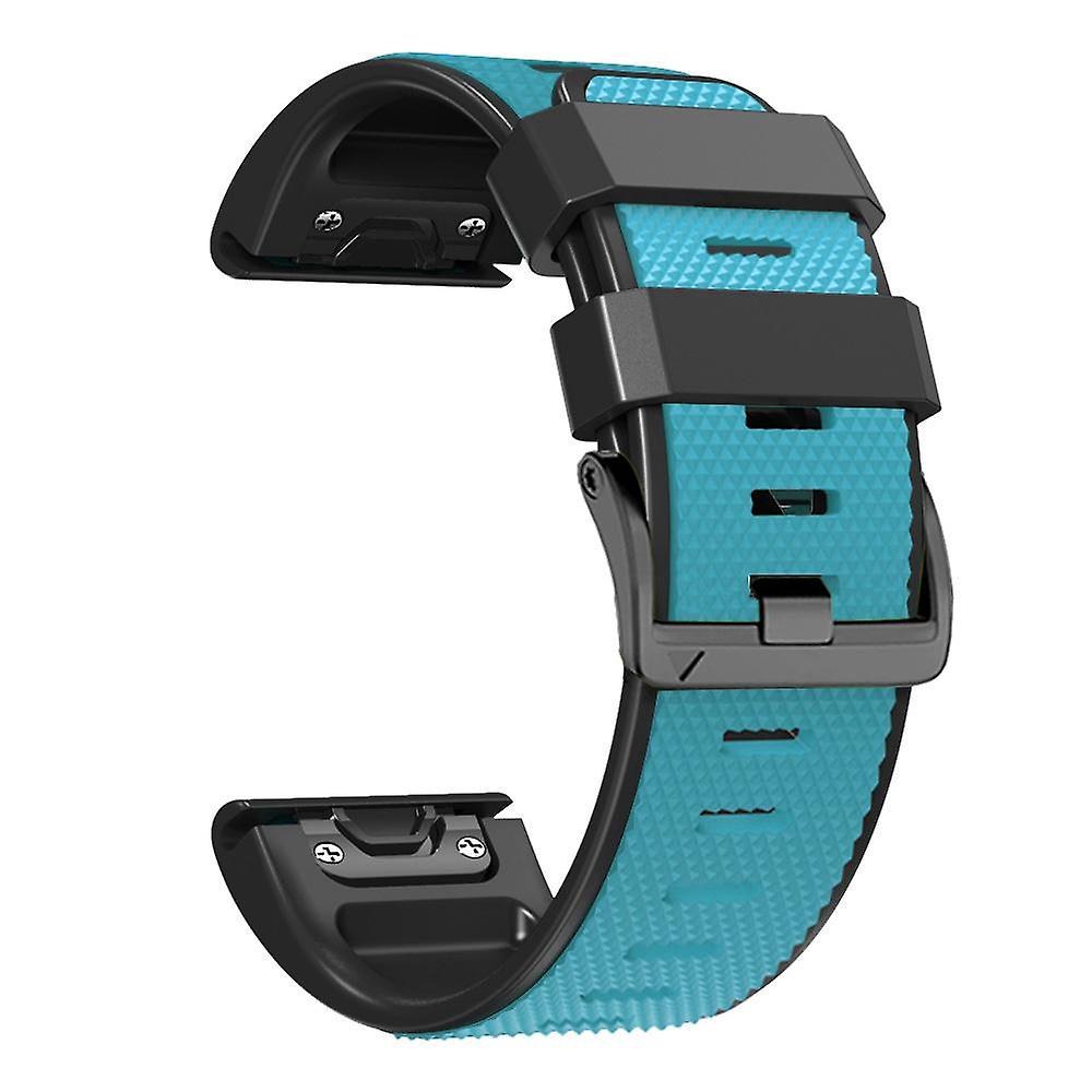 Diamond Texture Watch Band for Garmin Tactix 7 Pro/Fenix 7X/6X Pro/5X Plus,26mm Dual-color Silicone 
