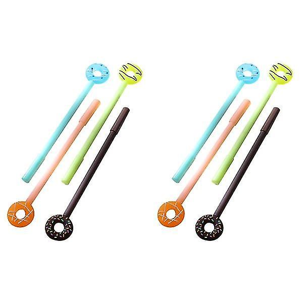 24 Pcs Writting Pen Adorable Gel Pens Doughnut Student Writing Tools Student Supllies(each 3 Of Blue