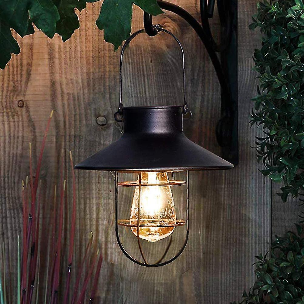 Classic Solar-Powered Hanging Lantern with Warm LED Light for Outdoor Spaces