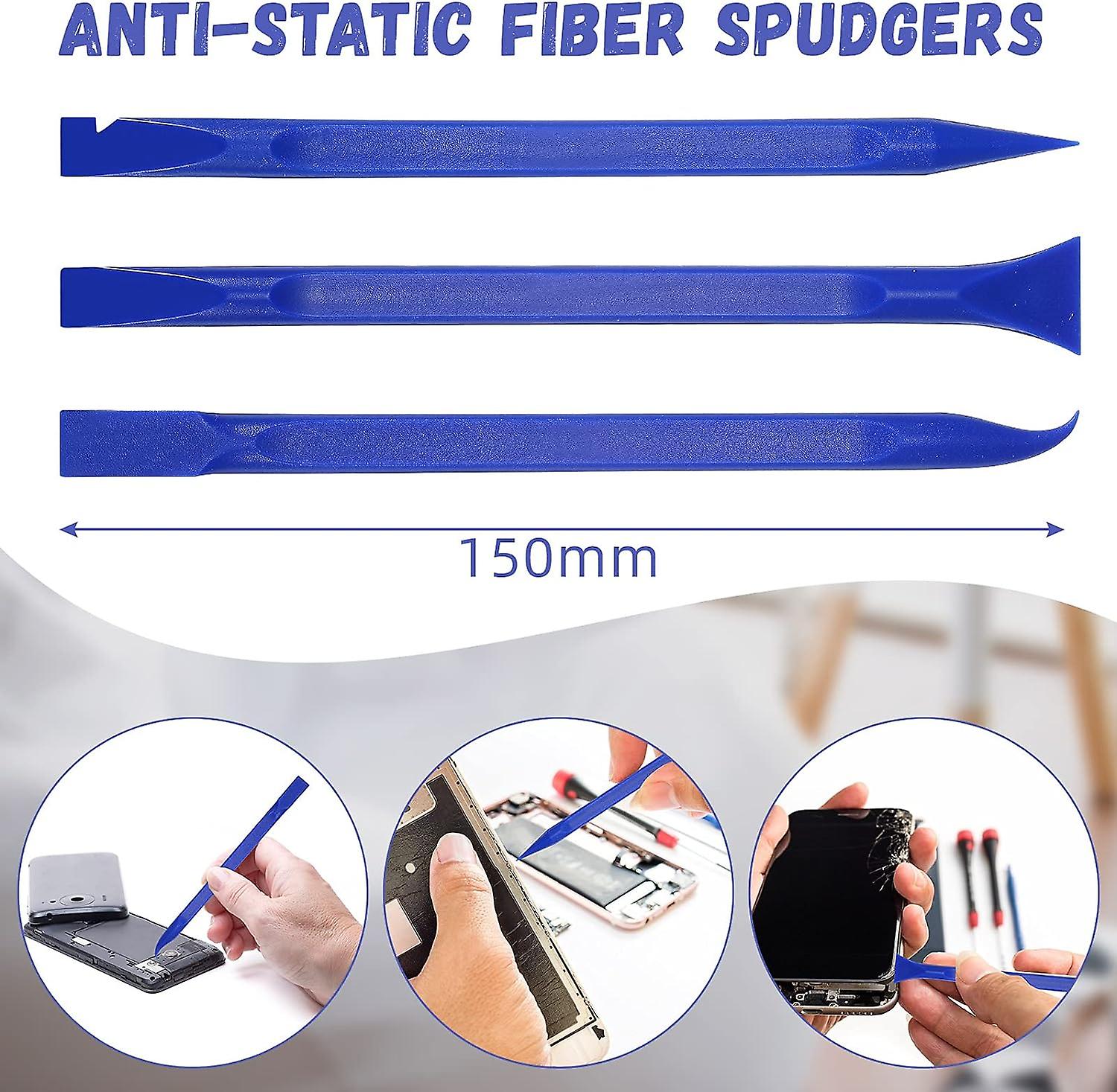 18 Pieces Non-Scratch Plastic Scraper Tool Carbon Fiber Plastic Scraper Multi-Purpose Scraper Pen-Shaped Scraper Cleaning Scraper Tool (Blue)