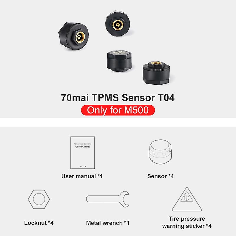 70mai Tire Pressure Monitor External Tpms Sensor T04 Tyre Pressure Warning Only For M500