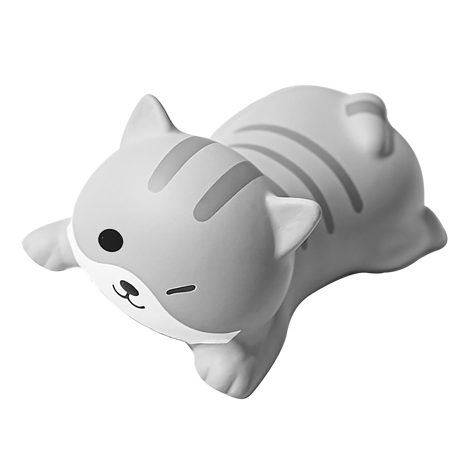 Keyboard Wrist Rest Cartoon Animal Style Soft Comfortable Fatigue Relief Keyboard Wrist Pad for Home Game Office Gray Cat 