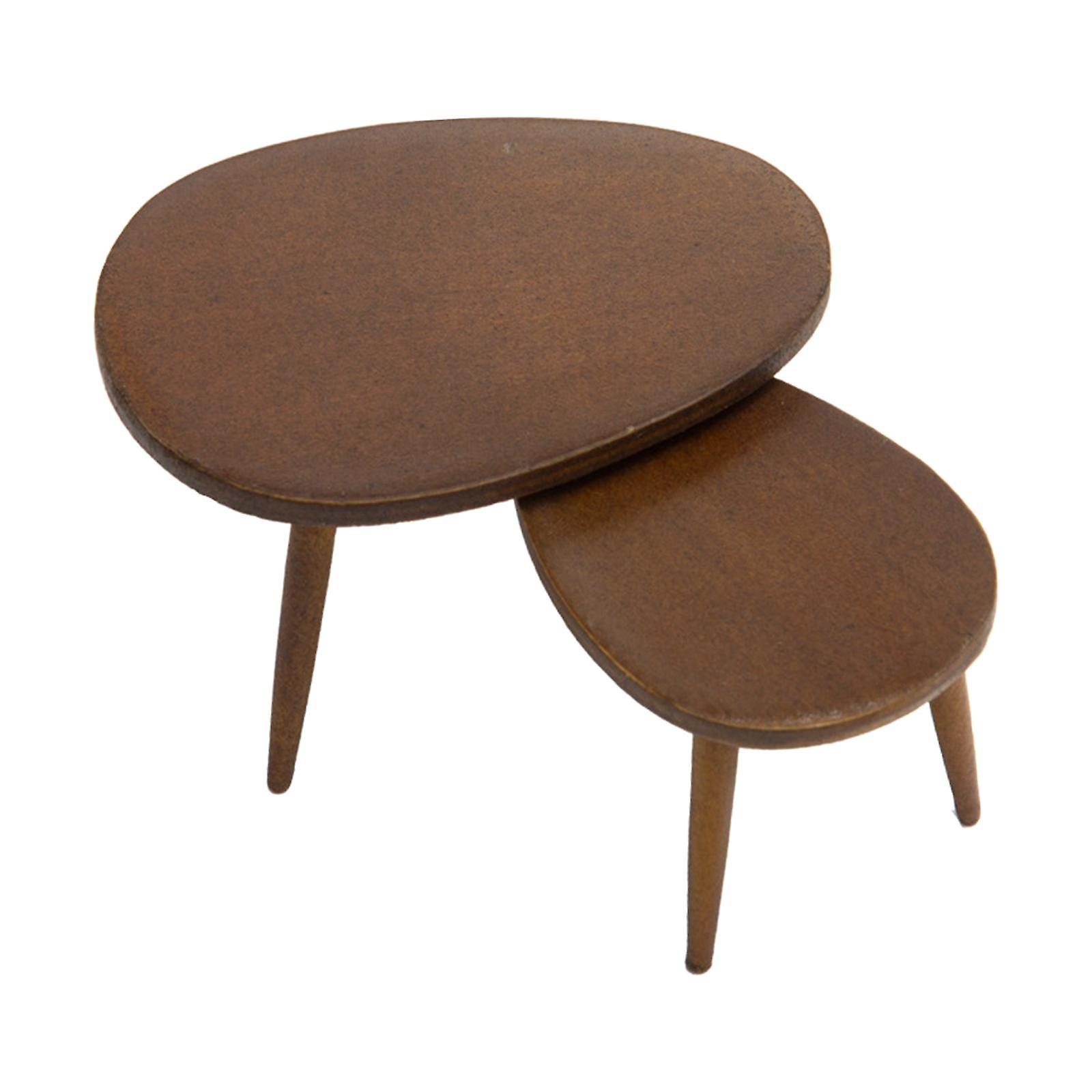 Dollhouse Miniature Table Desk Model DIY Scene Accessories for Decor Brown