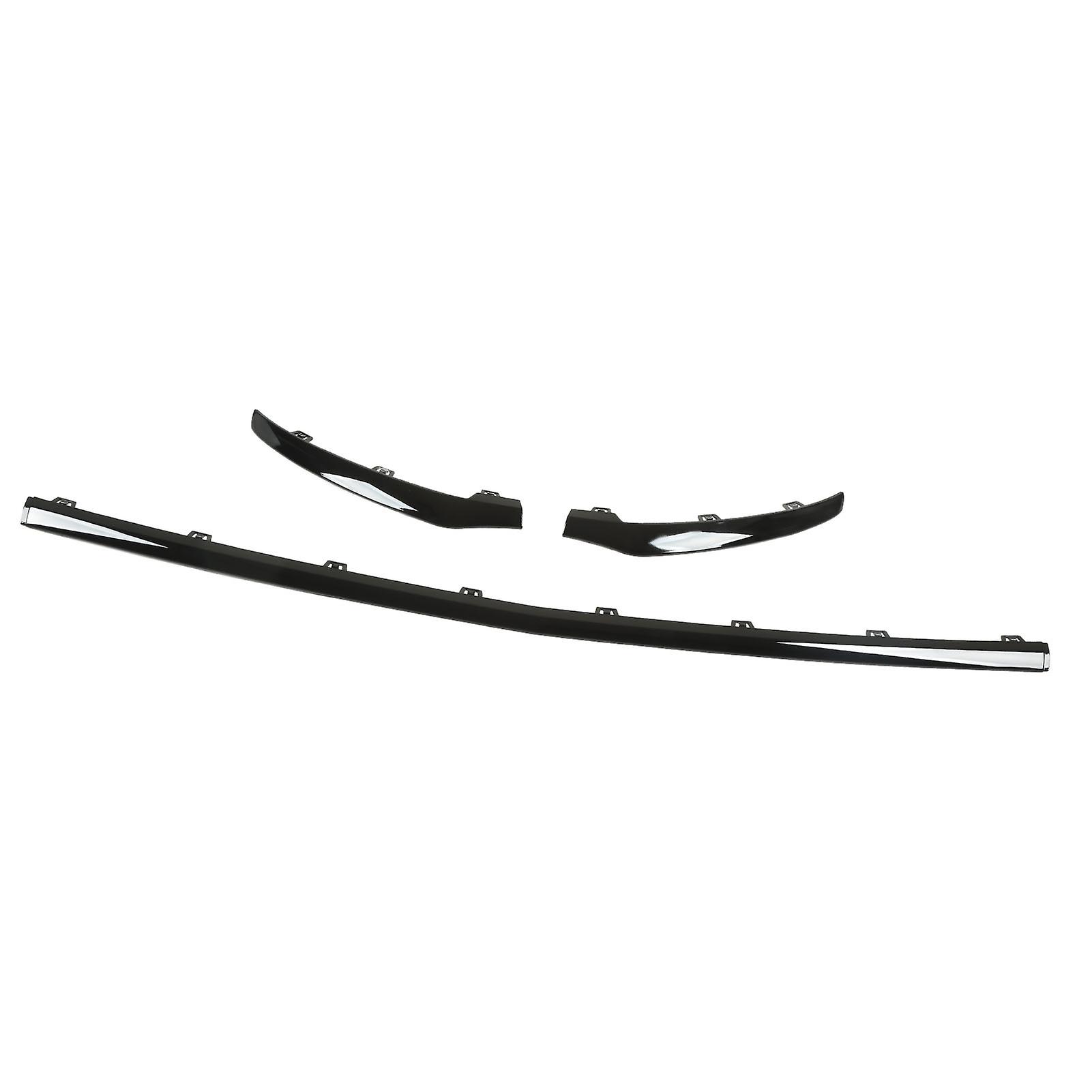 3pcs Gloss Black Front Bumper Lower Trim Replacement for Mercedes‑Benz GLC‑Class X253 C253 AMG Line Pre‑Facelift 2016‑2019