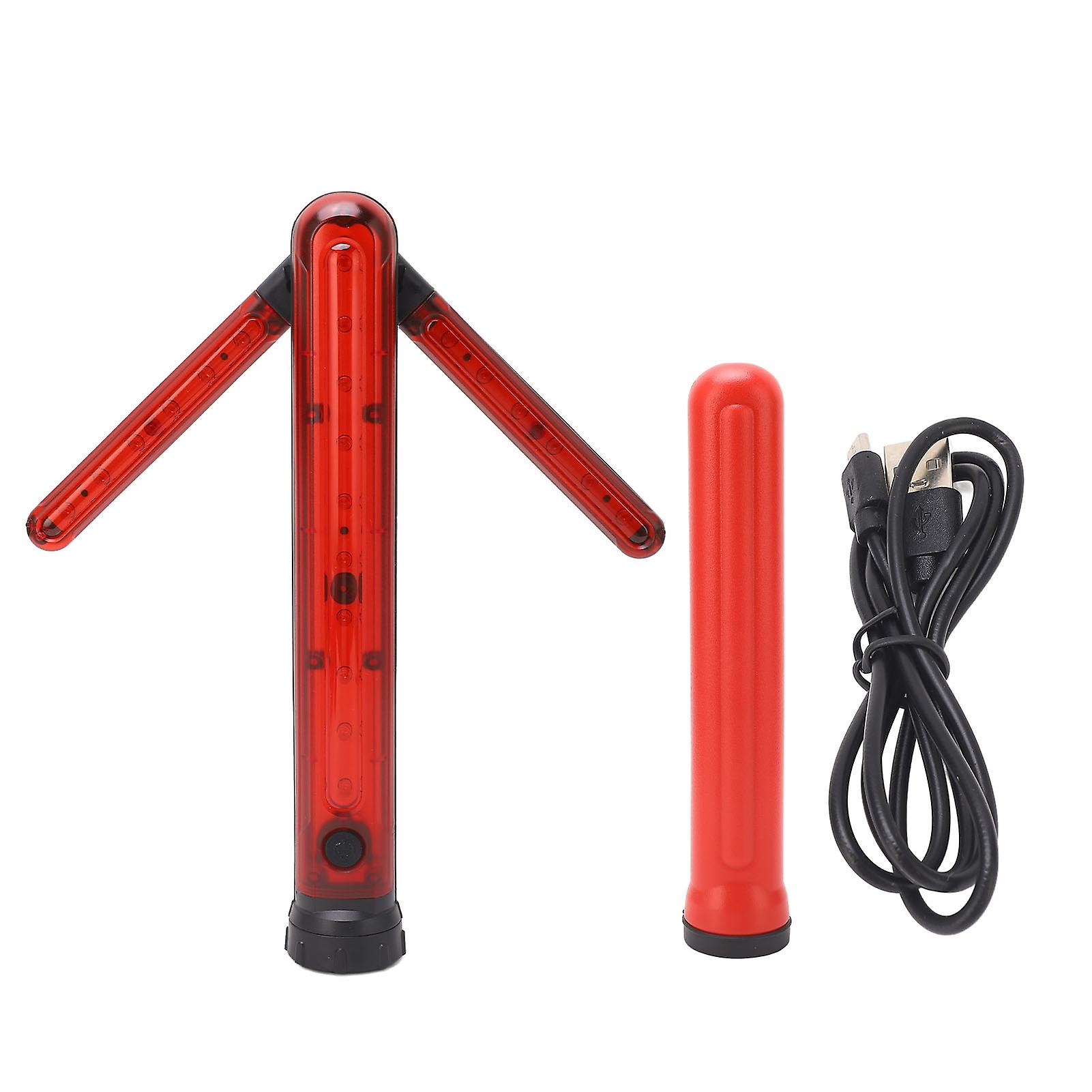LED Road Safety Flare with Turn Arrow Magnetic Red Light Signal, Traffic Wand Safety Lamp for Road Warning and Emergency Use