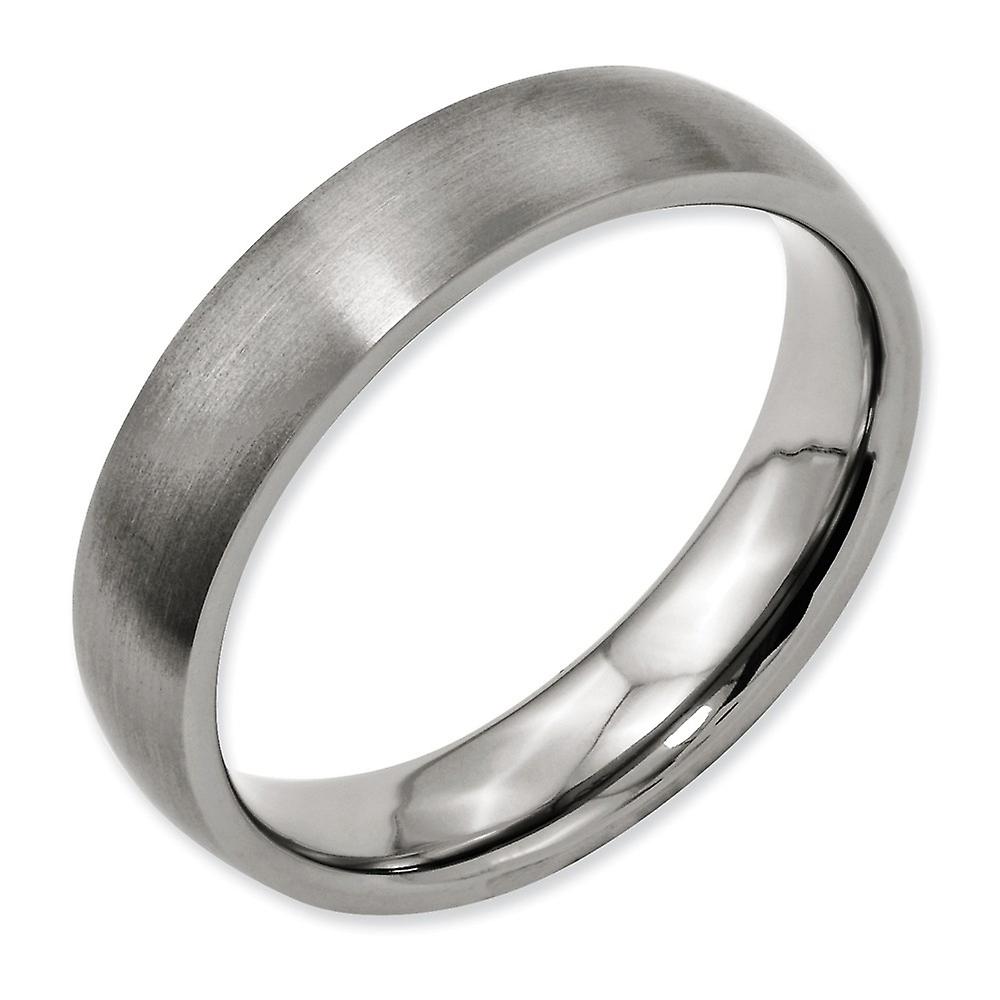 Titanium Half Round 5mm Brushed Band Ring-Band Style-Ring for Women and Men - Ring Size: 5 to 13
