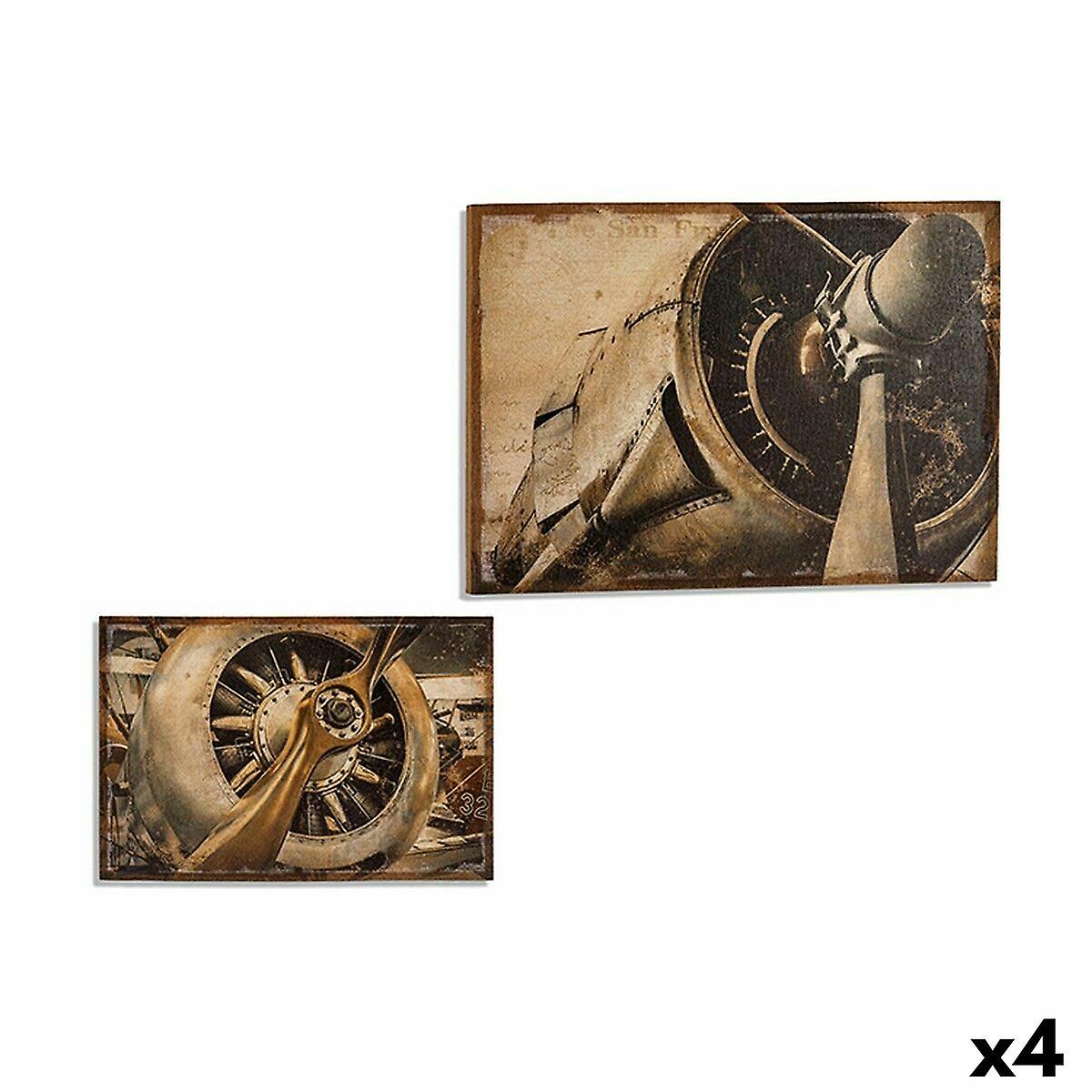Canvas Gift Decor Airplane 90 x 3 x 60 cm (4 pieces)