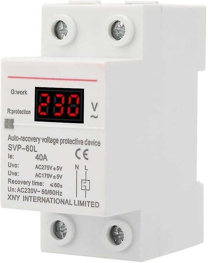 230v 40a Self-recovery Overvoltage And Undervoltage Protection Device With Voltage Display And Indic
