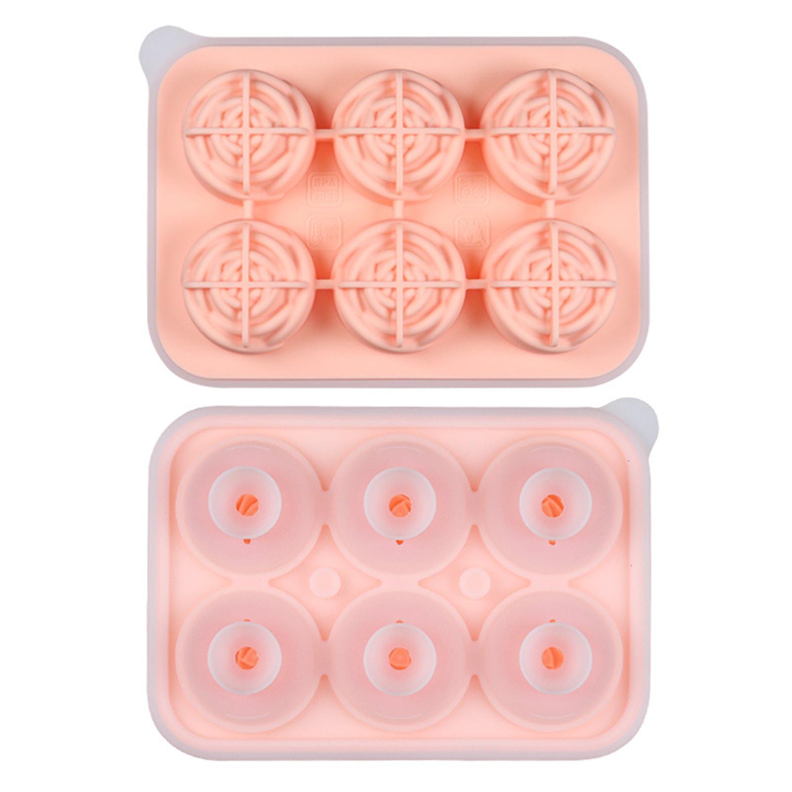 6 Grid Silicone Ice Cube Trays Household DIY Ice Cube Mold for Whiskey Wine Cocktail Ice Cream