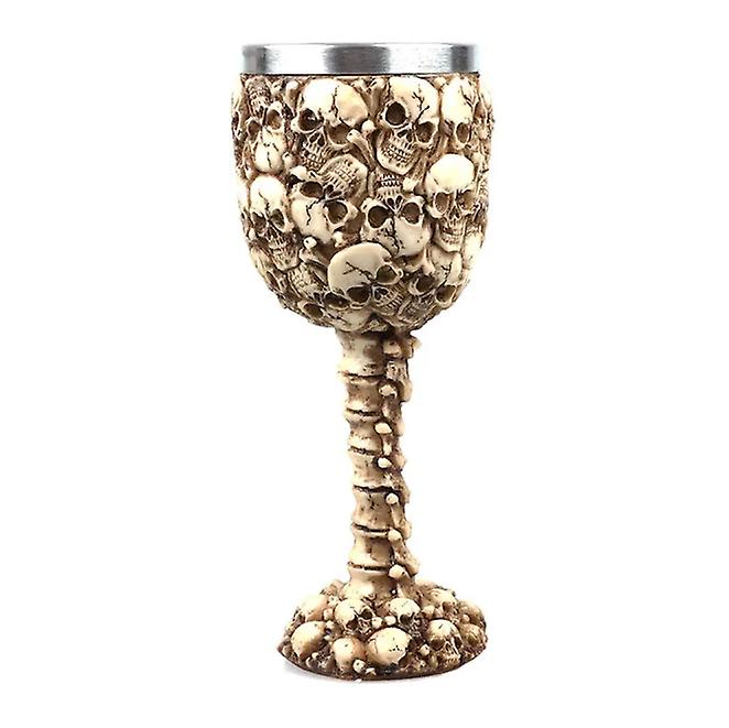 Wine Goblet with Skull Ossuary Column Chalice of Wine as Kitchen