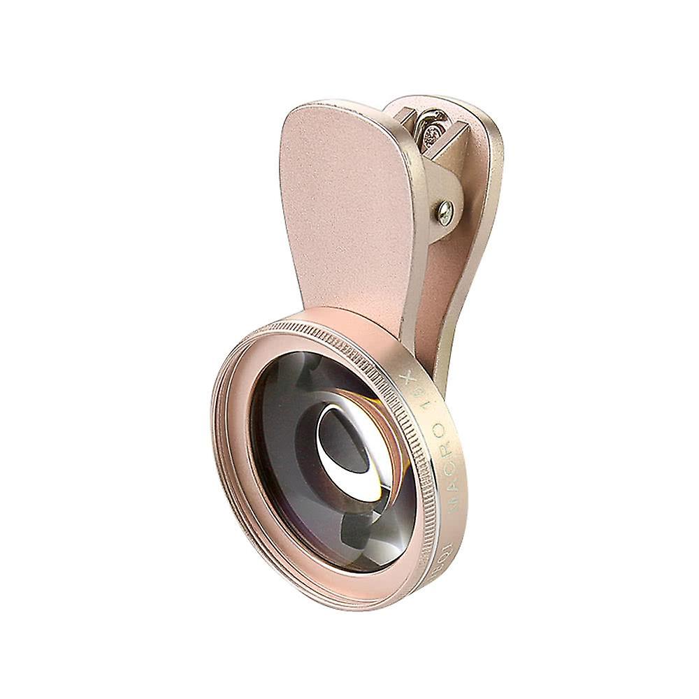 2 In 1 Clip-on Optical Glass Lens Hd 0.6x Wide-angle Lens 15x Macro-lens For Iphone