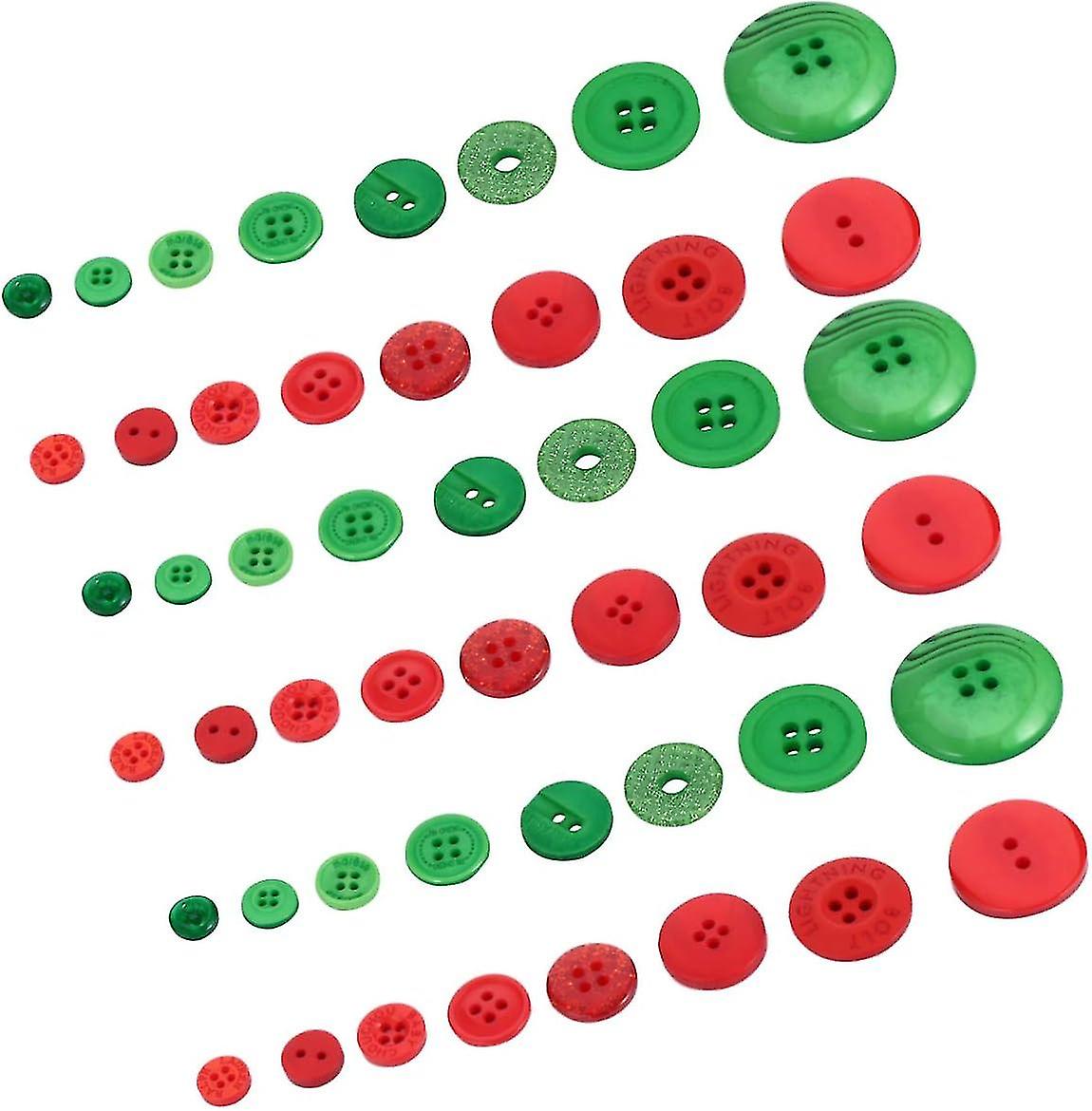 1320pcs Red and Green Christmas Craft Buttons Sewing Buttons for DIY
