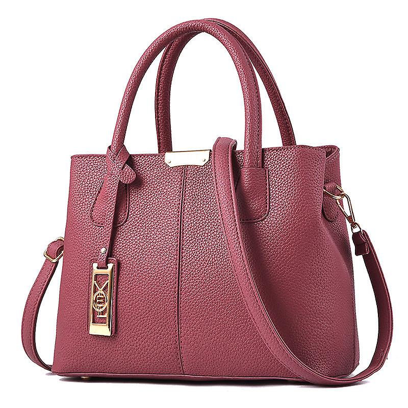 Women Handles Bags Purses Litchi Pattern Large Capacity Shoulder Bag
