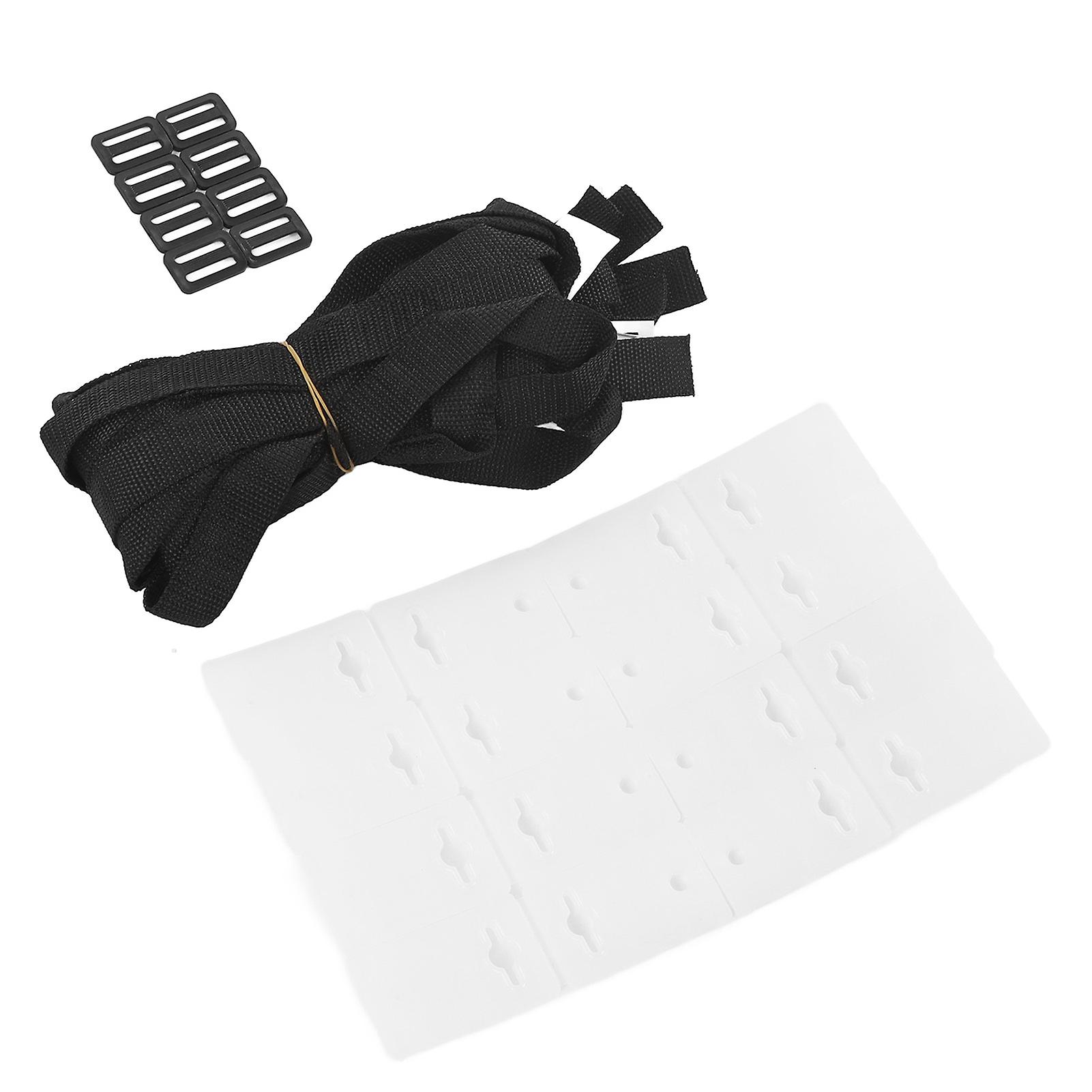 8 Sets Swimming Pool Roller Strap Solar Cover Reel Attachment Kit with Cord Plates and Buckles 