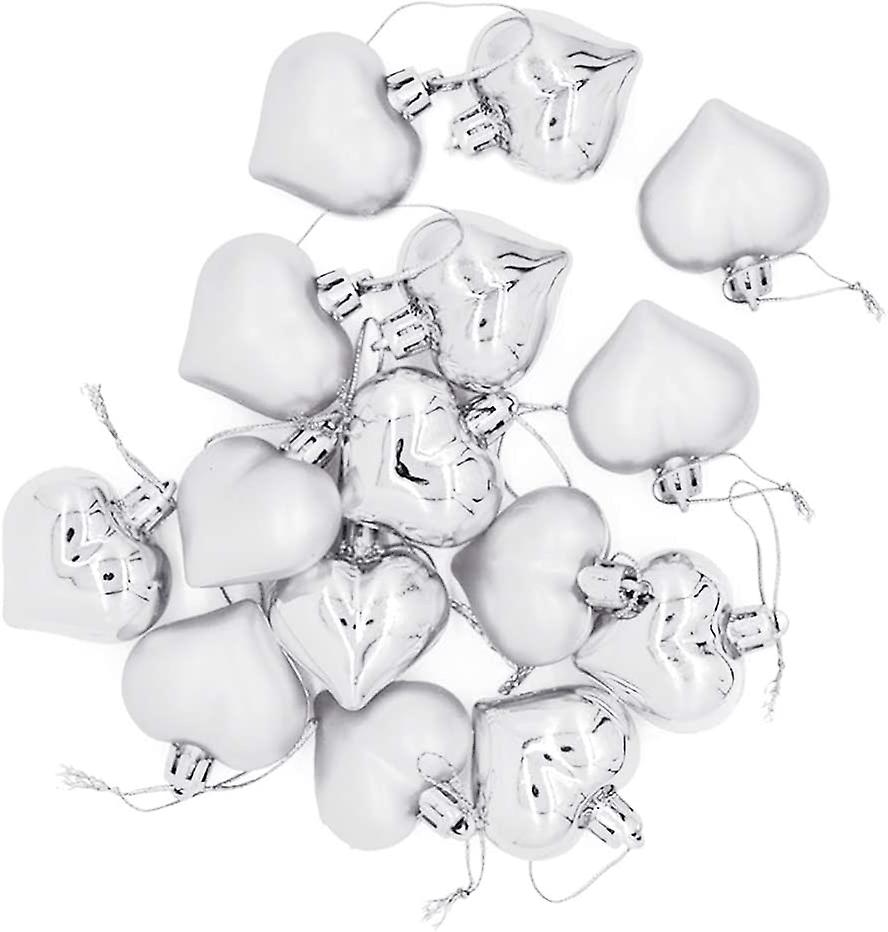 12 PCS Heart Shaped Decorations for Christmas Tree Party Decor