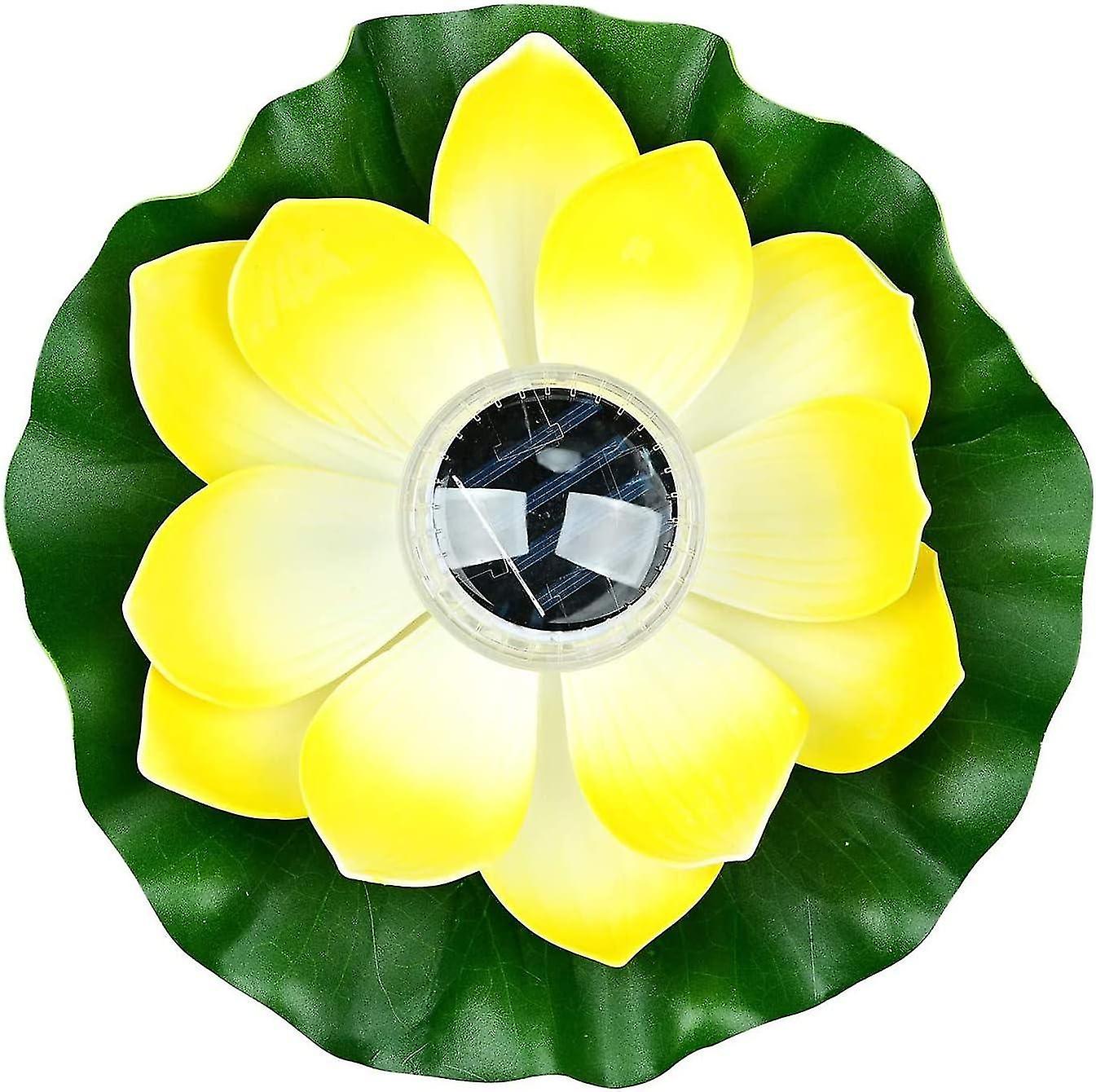 Solar Lotus Lantern for Outdoor (Yellow), Floating Pool Lights Solar RGB LED Lotus Flower Lights Wat