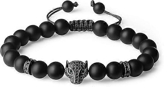 COA Stone Beaded Leopard Bracelet for Men Women