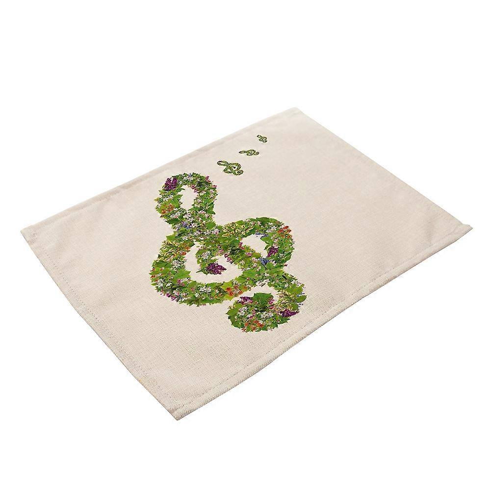 Music Note Print Anti-Slip Heat-insulation Placement Bowl Plate Fork Table Mat(MC0067-2)