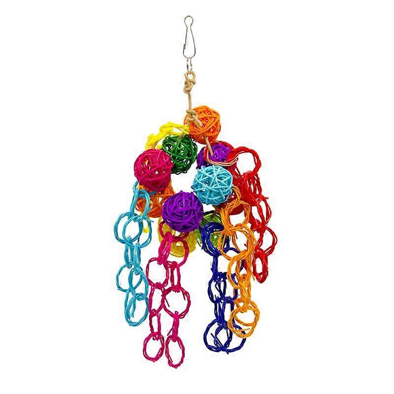 Pet Bird Toys Colorful Rattan Balls Strings Parrot Chew Toys Bird Accessoires Fournitures