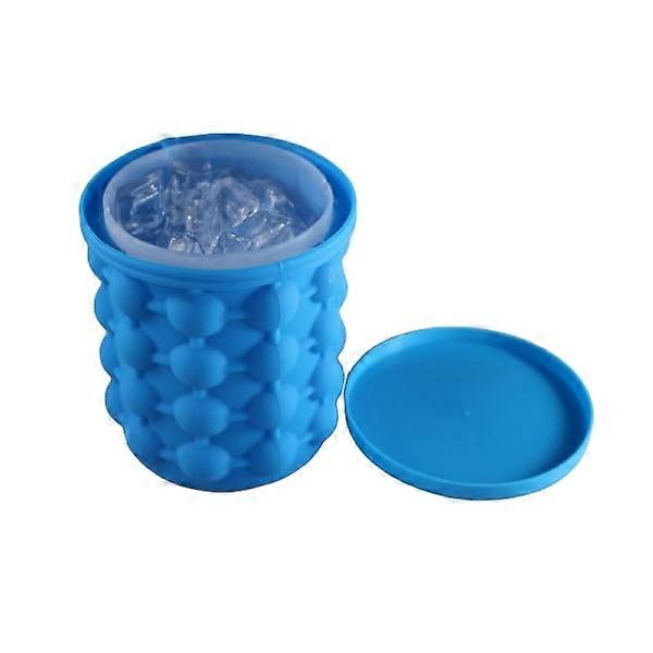bits silicone ice box/ice bucket with sealing lid blue