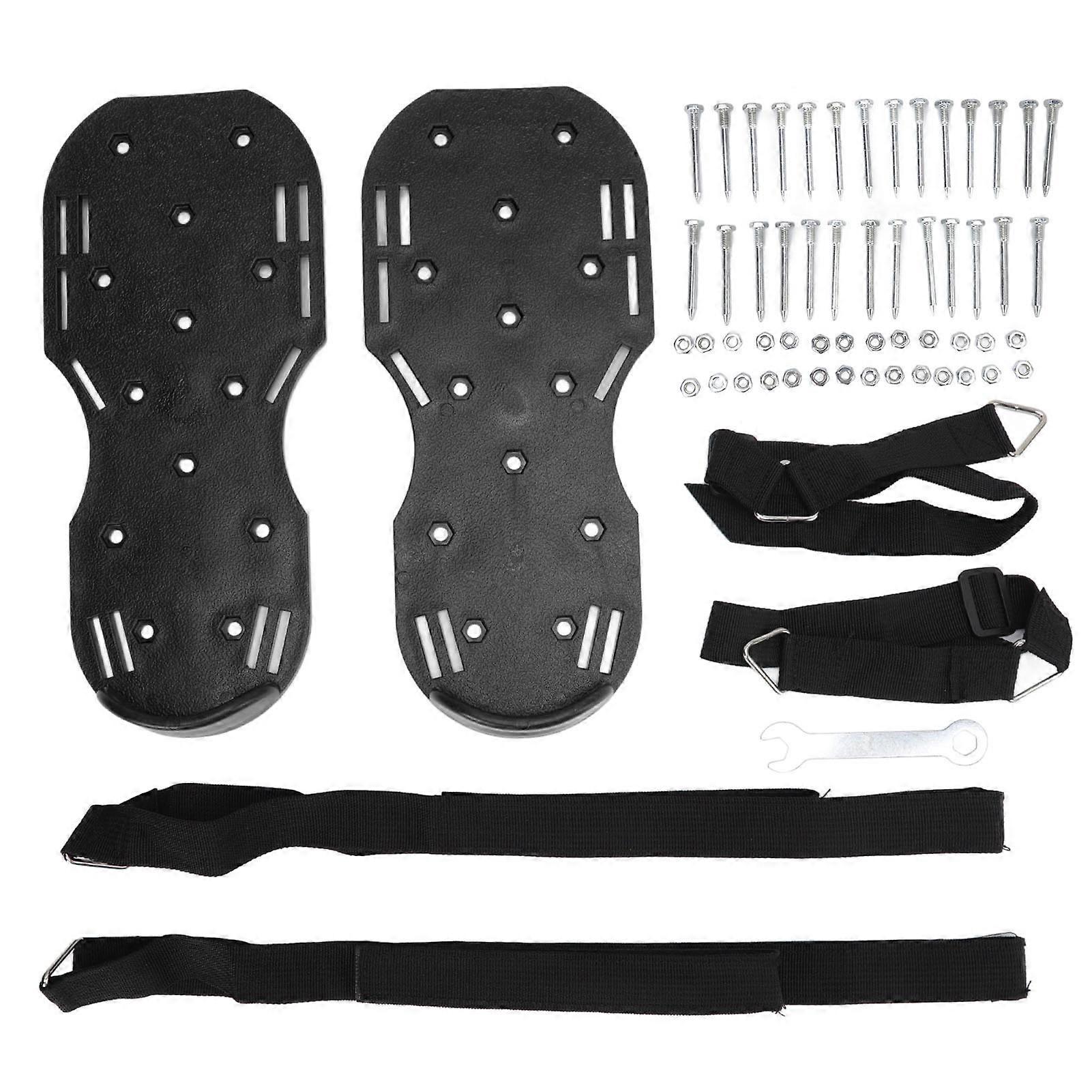 Lawn Aerator Shoes Gardening Walking Lawn Aerator Sandals Garden Grass Loosening Tools Black Hoop and Loop Version NO.2037